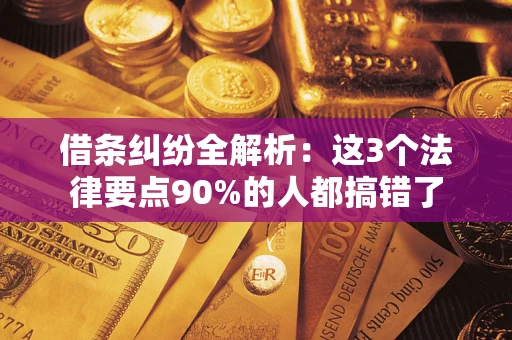 济南借条纠纷全解析：这3个法律要点90%的人都搞错了