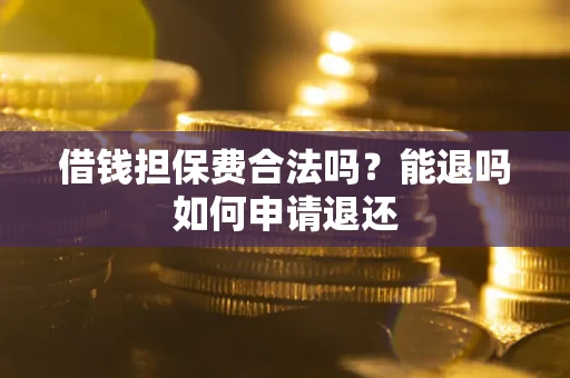 济南借钱担保费合法吗？能退吗如何申请退还